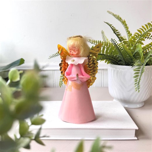 Vintage 1950s Japanese Pink Angel Tree Topper, MCM Mid Century Holiday Christmas Tree Topper or Decor - Etsy