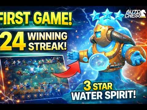 Beginner’s Luck?! First Auto Chess Game – 24 Win Streak + 3 Star Water Spirit WIN