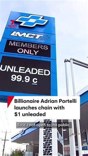 Motorists can access ultra-cheap fuel with billionaire Adrian Portelli unveiling his first discount petrol station in Melbourne. The rewards club king is offering his members unleaded fuel for $1 a litre ahead of a national rollout. @tyra_stowers #adrianportelli #fuel #petrol #preston #melbourne