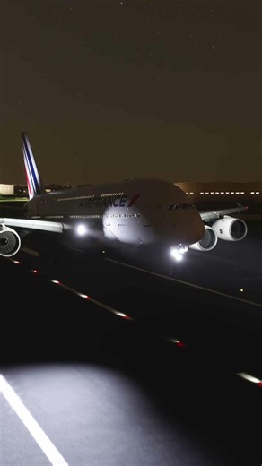 Air France A380 Landing at Paris Orly Airport, Runway 24
