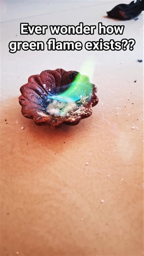 Green flame experiment | #science #scienceexperiment #youtubeshorts #shorts