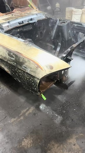 4.3K views · 25 reactions | Pressurewashing the paint off this mustang after a chemical paint removal dip. There were about 3 layers of paint over the original paint. It’s going to have to go in for another roun#162 | Janet F. Gunn | Facebook