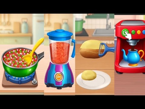 Kitchen Set Diy Cooking Game | Animated | Mini Kitchen Set Cooking Game | Healthy Food | Breakfast