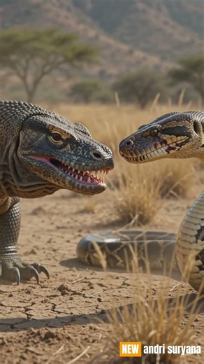 Komodo vs Python—only one apex predator will rule the dry savanna. Who survives?"