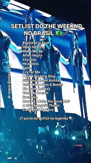 🎤 Setlist completo do show do The Weeknd no Brasil