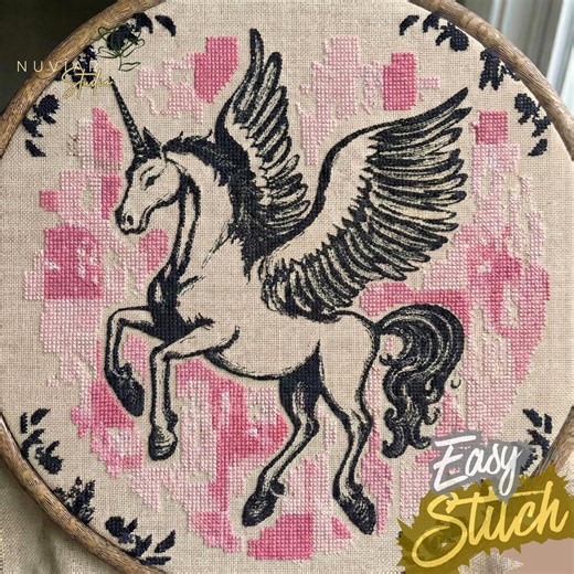 Unicorn Cross Stitch Pattern PDF, Beginner Pegasus Embroidery, Girl Nursery Decor, Fantasy Wall Art - Etsy