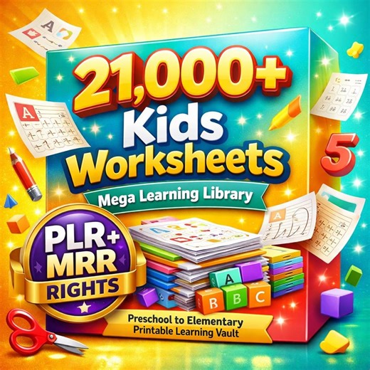 21000  Kids Worksheets Bundle Homeschool Classroom Printables Mega Library PLR MRR - Etsy