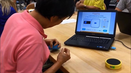 FitMi is an interactive exercise tool for occupational and physical therapy. FitMi adds both fun and intensity to each therapy session. With FitMi, you use two wireless ‘pucks’ to perform effective rehabilitation exercises in our interactive RehabStudio application. Each puck contains 10 different sensors that accurately track your patients’ movements and provide haptic feedback, adding a whole new dimension to classic therapy! | Flint Rehab