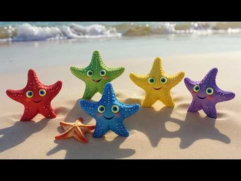 Five Little Starfish Shine Shine Shine | Ocean Counting Song & Kids Lullaby