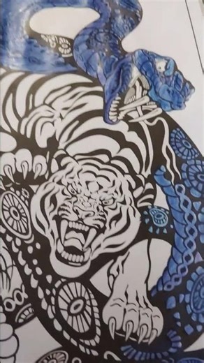 snake and tiger color page