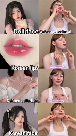Doll Face Transformation 😍 Korean Lips + Snatched Jawline + Defined Collarbone Glow Up ✨