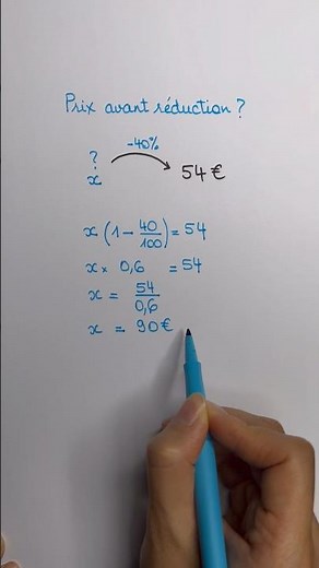 👖Calculer un prix avant réduction #maths #pourcentage #astuces #soldes
