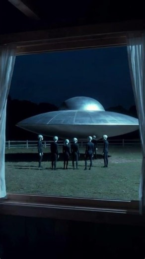 Grey aliens outside your window at night.
