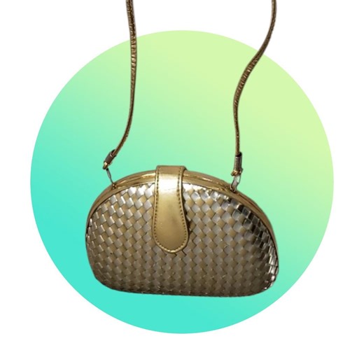 Vintage Hard Shell Gold Purse, Oval Cross Body Shoulder Clutch Bag - Etsy