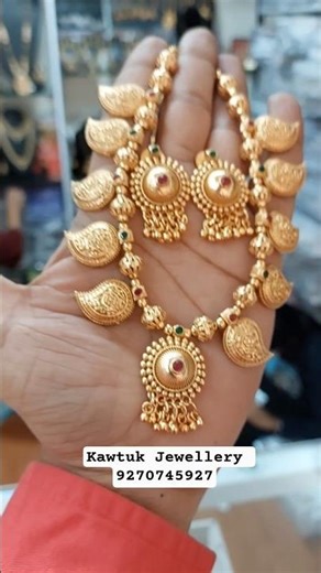 Traditional Golden Necklace Set Book 9270745927 #necklace #traditional #gudhipadawa #goldlook