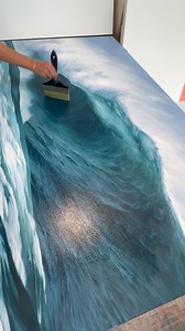 Making this wave ✨shine✨ . #wavepainting #realism #oceanpainting #wave #surf #art #oilpainting #painting | Katharine Burns Art