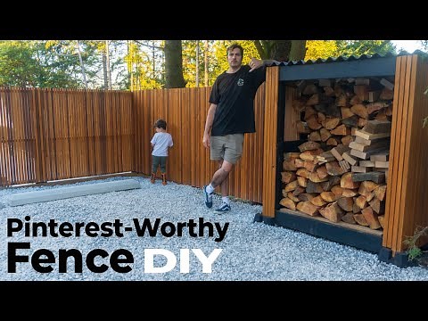 How To Build A Modern Fence With A Gate And Wood Storage | DIY #homeimprovement