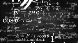 Mathematics and physics formula equation dynamically animate on a school blackboard, animation complex equations and scientific concepts.