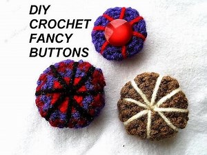 diy crochet 3 fancy buttons, crochet pattern,