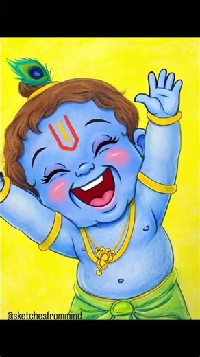 Little Krishna Being Cute 😍 | Viral Krishna Animation #shorts