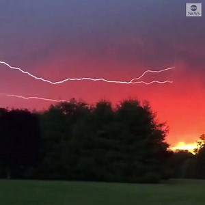 14K views · 497 reactions | Timelapse footage captured a lightning storm that struck against a beautiful sky in Connecticut as bolts forked over the sunset. https://abcn.ws/2NwPnXJ | The View | Facebook