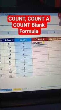 COUNT, COUNT A, COUNT Blank Formula
