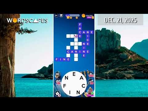 Wordscapes Daily Puzzle December 21, 2025 gameplay | Answers | Solution