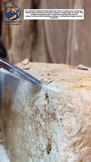 Concrete Edge Repair Trick | Using a Cold Chisel for Clean Surface Fix