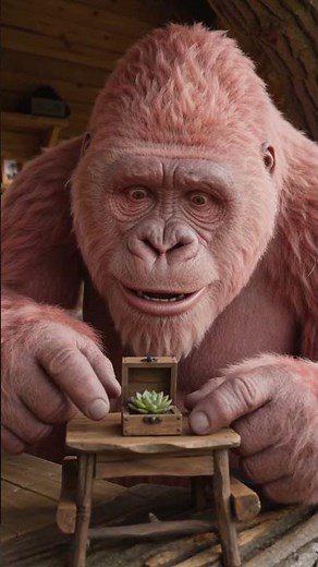 Pink Bigfoot Opens a Tiny Mystery Box and Says "Oh How Precious" 🩷📦 #Shorts #Bigfoot #PinkBigfoot