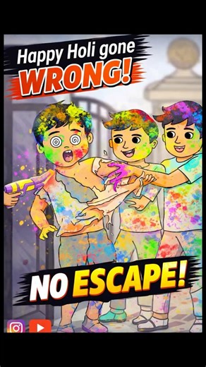 Happy Holi 😵‍💫🔫 No Escape #happyholi #2danimation #procreate #funny
