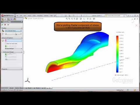 SOLIDWORKS Simulation - Hoop and Radial Stress and Displacement