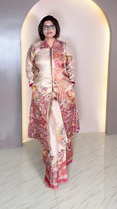 Tissue Tussar Kalam Kari Insta-saree jacket fusion Booking no 7872741385 #fashion #Rubynique #style #kolkatafashion #TussarSaree | Rubynique