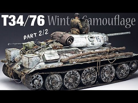 T34/76 in winter camouflage - Part 2 - 1/35 Tamiya - Tank Model - [ Painting - weathering ]