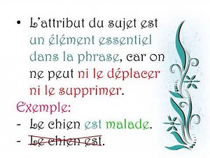 L'attribut du sujet/ la différence entre l'attribut du sujet et le complément d'objet direct (C.O.D)