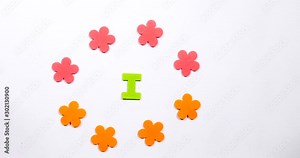 Letter I of the English alphabet. The letter is made of dancing font