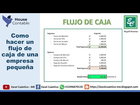Como hacer un control de entradas y salidas de efectivo "FLUJO DE CAJA" de un negocio pequeño