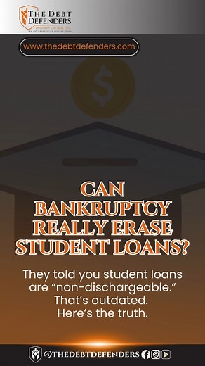 💡 Can Bankruptcy Really Erase Student Loans? For years, borrowers were told student loans were “non-dischargeable.” That’s no longer the full story. ✅ The Old Rule: Courts made it nearly impossible to erase student loans in bankruptcy. ✅ The Shift: Recent Department of Justice guidance and court rulings have opened the door. ✅ The Process: Relief requires filing an adversary proceeding and proving “undue hardship.” ✅ The Results: Some borrowers now see full discharge. Others receive reduced bal