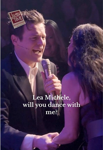 Lea Michele and Jonathan Groff Share Joyful Broadway Moment