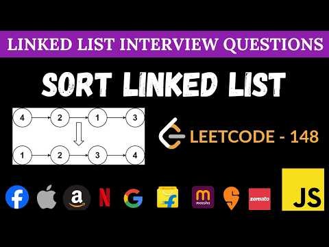 Sort List - Leetcode 148 | JavaScript Merge Sort on Linked List