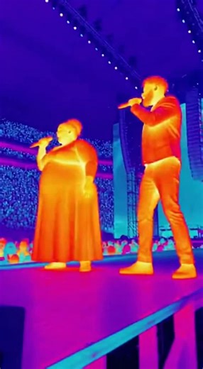 The singer sang affectionately on stage, but his sphincter couldn't hold on... The thermal imaging camera captured this