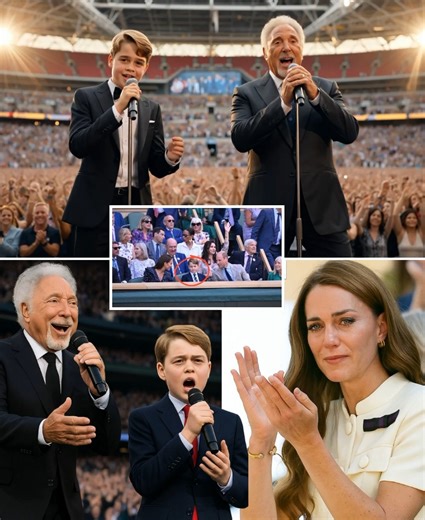 “Ladies And Gentlemen… Welcome Prince George.” — Wimbledon Froze As The 11-Year-Old Future King Took The Mic Beside Sir Tom Jones In A Soul-Stirring Moment That Left Even Champions In Tears No One Came Expecting History — But When Sir Tom Jones Turned To The Royal Box And Gently Called For Prince George, Time Stopped. Kate Middleton Whispered, “You Can Do This, Darling. We’re Right Here,” As Her Son Stepped Onto Centre Court With A Trembling Hand And A Nation Holding Its Breath. Then… It Happene