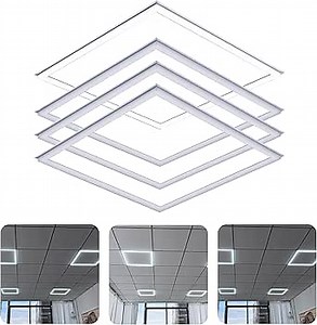 Flat Panel Light 2x2 Ft 2 Pack Led Frame Panel, Border Glow Light 45W 3600Lm Suitable for Offices, Shops, Bathrooms etc with Integrated Ceilings