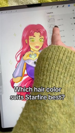 I’m still obsessed with my Starfire drawing and can’t decide 😵