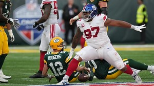 Dexter Lawrence's celebration on point after sack of Rodgers