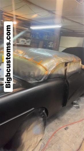 I am wet sanding, the first two coats of hot rod black to knock the dirt out. Tomorrow I will spray two more layers. Big B Customs @highlight | Brad Harder