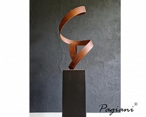 Rustic Metal Minimalist Spiral Corten Garden Sculpture Modern Steel Rust Outdoor Art by Pagiani - Etsy