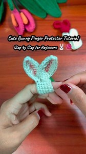 Crochet Tutorial : how to make a cute bunny finger protector 🐰 🧶 It keep your fingers safe, feels super comfy, and looks adorable on your crochet tools. Save this tutorial and try it for you next project🥰 #crochetinspiration #crochet #fblifestyle | Larissa Crochet