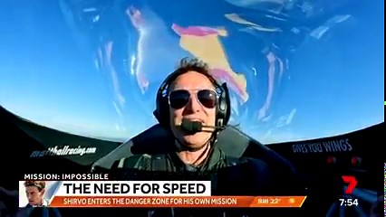 "I didn’t spew, but I may have changed my undies" Shirvo went to the danger zone when he strapped in for a daredevil flight, taking to the the skies for a Tom Cruise inspired stunt. 🛫 | Sunrise