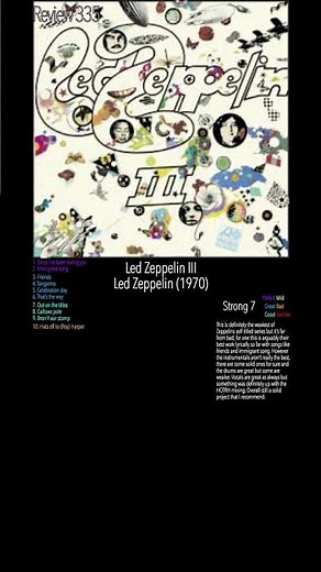 Led Zeppelin Led Zeppelin III REVIEW/RANKING