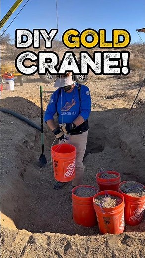 Work smarter, not harder! 🏗️ DIY gold mine crane in action!